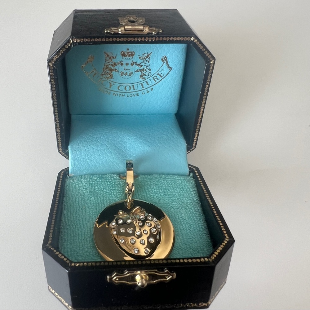Vintage Juicy Couture Gold Strawberry Disc Charm